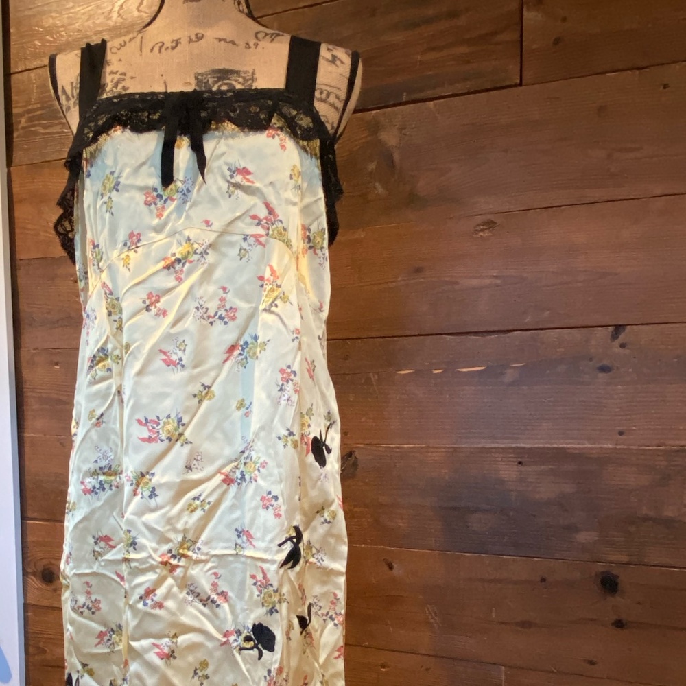 COACH yellow pleaded slip dress